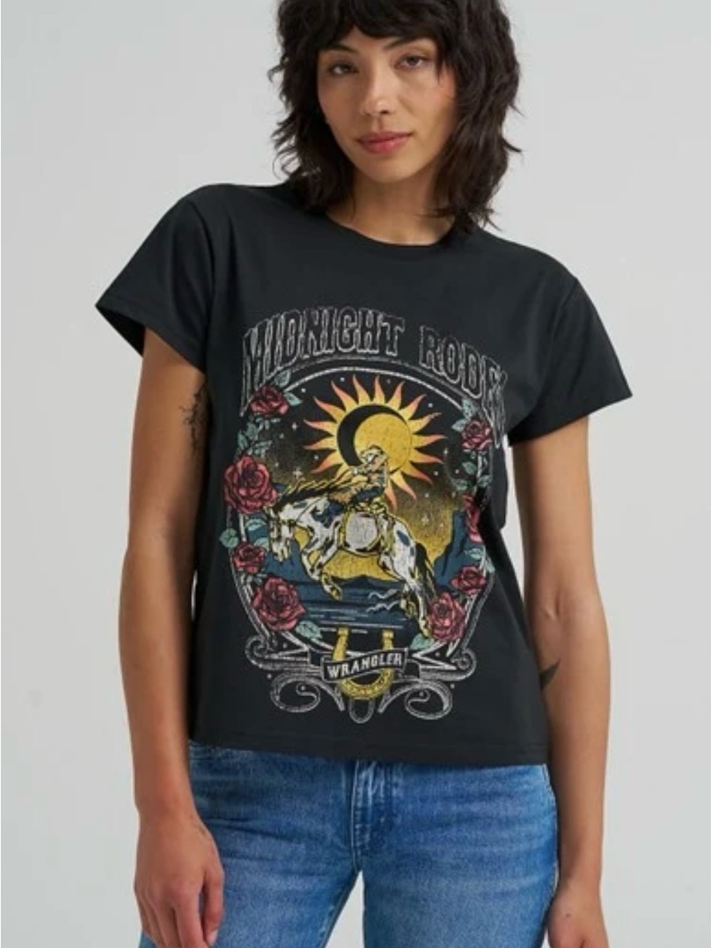Wrangler Women's Black 'Midnight Rodeo' Graphic Tee